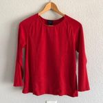 Bill Blass 90s Vintage Red Stretch Top 3/4 Sleeves Photo 0