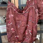 Anthropologie Midnight Bakery pajamas set tank top shorts western rust cowgirl hat boots satin Photo 1