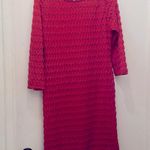 Sharagano 2/$30 sun-dried tomato red dress 8 long sleeves crochet tea length Photo 2