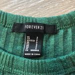 Forever 21 Green Ribbed Short Sleeve Shirt Size Small Photo 4