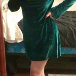 Princess Polly NWT Princess Fiona Emerald Green Velvet Long Sleeved Mini Dress Costume Photo 1