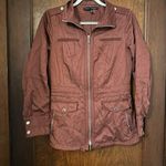 White House | Black Market  Zip Front Rust Red Military Parka Jacket Size 8 Photo 0
