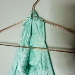 LAPOINTE Metallic Mint Green Halter Neckline Backless Satin Gown Dress Size 4 Photo 11