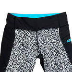 Lululemon Womens Yoga Capri Pants Size 6 Black White‎ Geo With Teal 27X17.5 Photo 1