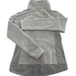 The North Face Jacket Womens Small Grey Cream Sherpa Fleece Zip High Collar Outdoor Photo 1