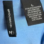 New Direction s blue long sleeve lace detail cross front peasant top size large Photo 5