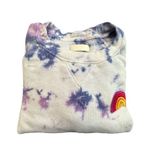 Mother Denim Size XS Square Wash Tie Dye Sweatshirt Blueberry Rainbow Patch #N12 White Photo 12