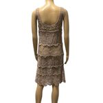 Solitaire  Ravi Khosla Tan Lace Boho Crochet Knee Length Coverup Dress Womens S Photo 2