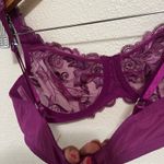 Soma  0115 Sensuous Lace Bra 36C Purple Floral Embroidered Sheer Underwire Photo 5