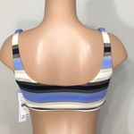 PilyQ Rare. metallic navy, blue, tan, cream stripe lace up bikini. NWT Photo 9