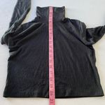 Madewell  Black Ribbed Mock Neck Long Sleeve Crop Top Women’s M Photo 2