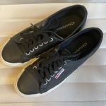 Superga Black Leather Lace Up Sneakers Cotu Classic 2750 Size 9 40 Photo 4