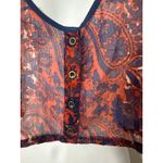 Ecote URBAN OUTFITTERS SILK Paisley Sheer Crop BABYDOLL Tank Top Size Small Photo 2