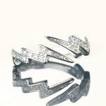 Women’s Luxury Rhinestone Lightning Bolt Adjustable Ring Photo 0