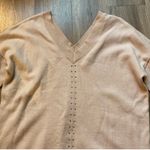 Topshop Wool Blend Taupe Ribbed V-Neck Sweater Size 8 Photo 5