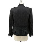 NWT Craig Signer Lined Floral Damask Raw Edge Taffeta Trim Evening Jacket Black Size L Photo 4