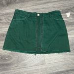 Free People Free People We the Free Zip It Up Mini Jean Skirt Green Cotton size 31 *251 Photo 11