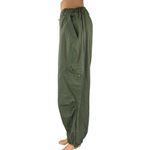 Next Women's Green Drawstring Tapered Wide Leg Windbreaker Jogger Pants Size L Size L Photo 1