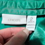 Chico's Emerald Green Satin Trucker Jacket Size 2 (Large) Photo 4
