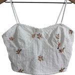 Kirious  White Floral Eyelet Tank Top Size Large Photo 0