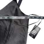 EXPRESS NWT  Black V-Neck Satin Sleeveless Slip Maxi Dress with Slit MEDIUM Photo 5