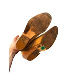 Bcbg Max Azria sz 8 Tan All Leather Western Cowgirl Boots Mid-Calf with Stacked Photo 5