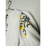 Ba&sh  White Knit 100% Cotton Crochet Stitches Bright Florals Miro Sweater Size S Photo 7