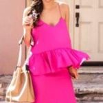 1. State  hot pink magenta ruffle peplum dress Photo 1