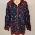 LOGO By Lori Goldstein LOGO Lounge Lori Goldstein floral zip front hooded sweatshirt jacket NWOT Photo 2