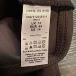 River Island Cargo Pants Brown Nylon Unisex Size 14 Elastic Waist Photo 9
