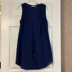 Naked Zebra  Blue Tank Tie Waist Mini Dress Photo 1