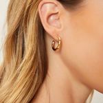 NIB MOTF Premium 14K Gold Plated Hoop Earrings Fabulous!! Photo 0