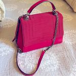 ZARA Red Suede Hand Bag Purse Women’s Wolf Emblem Unique Rare Chain Strap Handle Photo 0