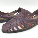 Coasters Women Huarache Sandals 9.5 Leather Woven‎ Flats Purple Made In Brazil Photo 0