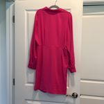 Nicole Miller  (size 16) Audrey Knot Front Vibrant Pink Long Sleeve Dress Photo 1