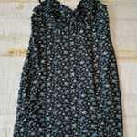 American Eagle Floral Mesh Slip Dress NWOT size Small Black Lettuce Trim Photo 0