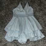 Simplee Apparel simplee baby blue crochet romper size medium Photo 0