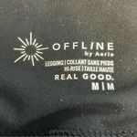 Aerie Offline by ‎ Womens M Real Luxe Black Hi-Rise Faux Leather Leggings Stretch Photo 7