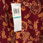 London Style Collection Floral Print Dress V-Neck Long Sleeve Casual Red Size 16 Photo 2