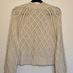 American Eagle Cable Knit Long Sleeve Cropped Sweater, Tan/Beige, Size S, EUC Photo 7