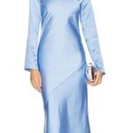 Line and Dot  Sky Blue Long Sleeve Dress Photo 0