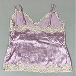 Purple Lilac Lavender Silk Satin Floral Lace Tank Top Shirt Blouse Size M ✨ Size M Photo 3