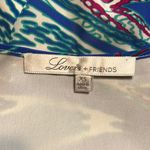 Lovers + Friends Hagar Mini Dress Blue White Ikat Print Sleeveless Swing Dress Photo 4