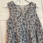 Lucky Brand  100% linen blue floral vneck dress small Photo 3