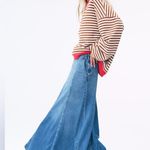 Free People  Catch The Sun Denim Maxi Skirt Photo 4