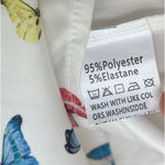 White Butterfly Print Blouse Button Front Lace Floral Sleeve Boho Fairy Size 2XL Photo 6