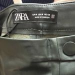 ZARA  Green Faux Leather Skinny Pants Photo 3