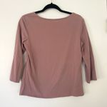 J. Jill Supersoft Square Neck Tee 3/4 Sleeve Mauve Pink Basic Top Women's Small Photo 4