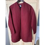 Eileen Fisher Sigrid Olsen Wine Quilted Cotton Open Front Blazer Kimono Long JACKET Size S Photo 2