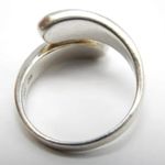 Sterling Silver Genuine Abalone Bypass Ring Sz 7.5 Photo 8